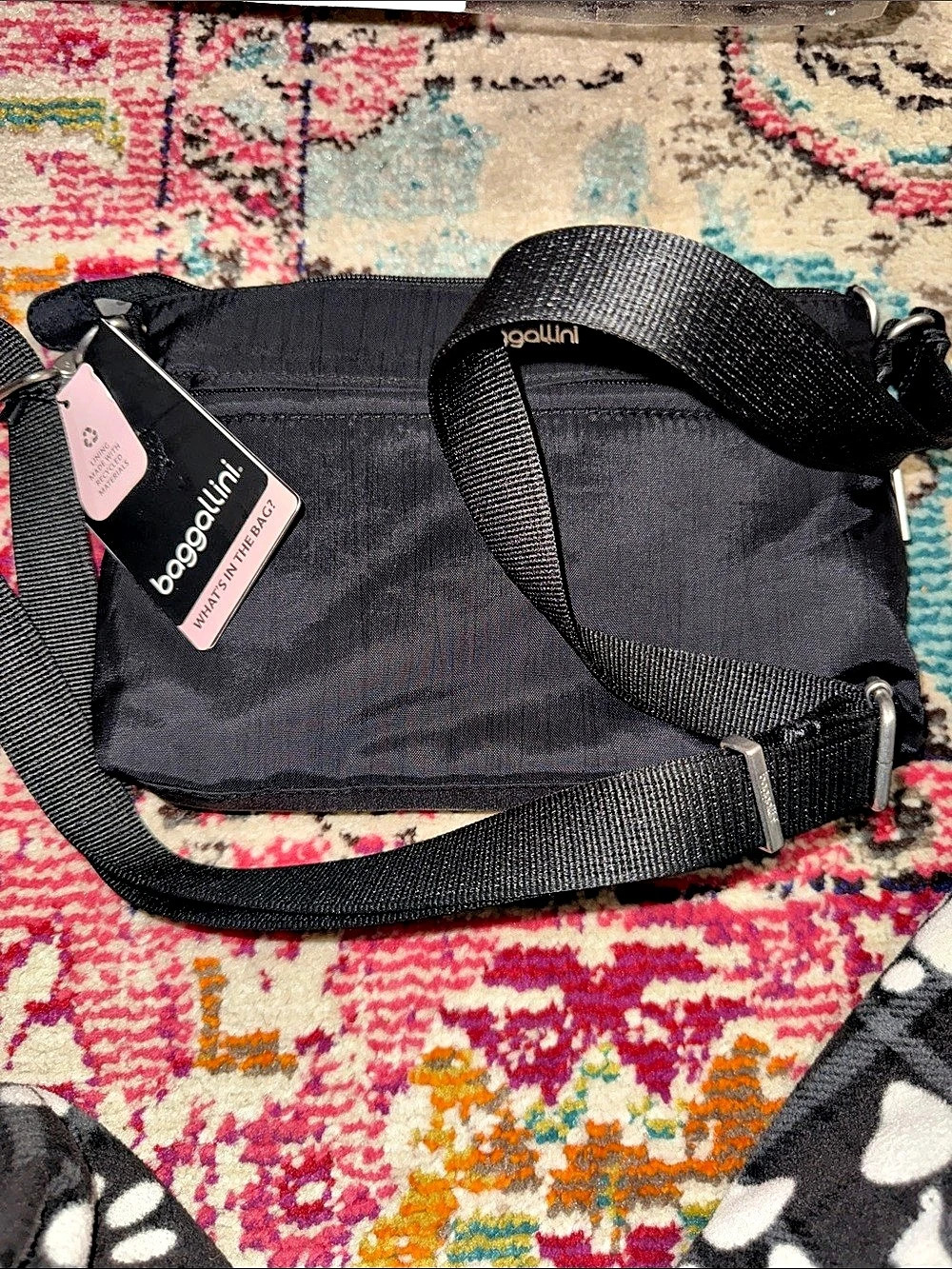 baggallini Securtex Anti-Theft Memento Crossbody Bag Black